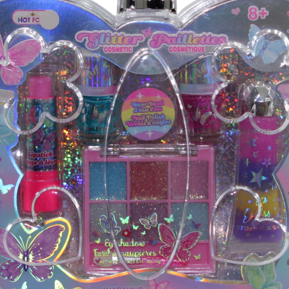 Hot Focus Butterfly Glitter Cosmetic Set