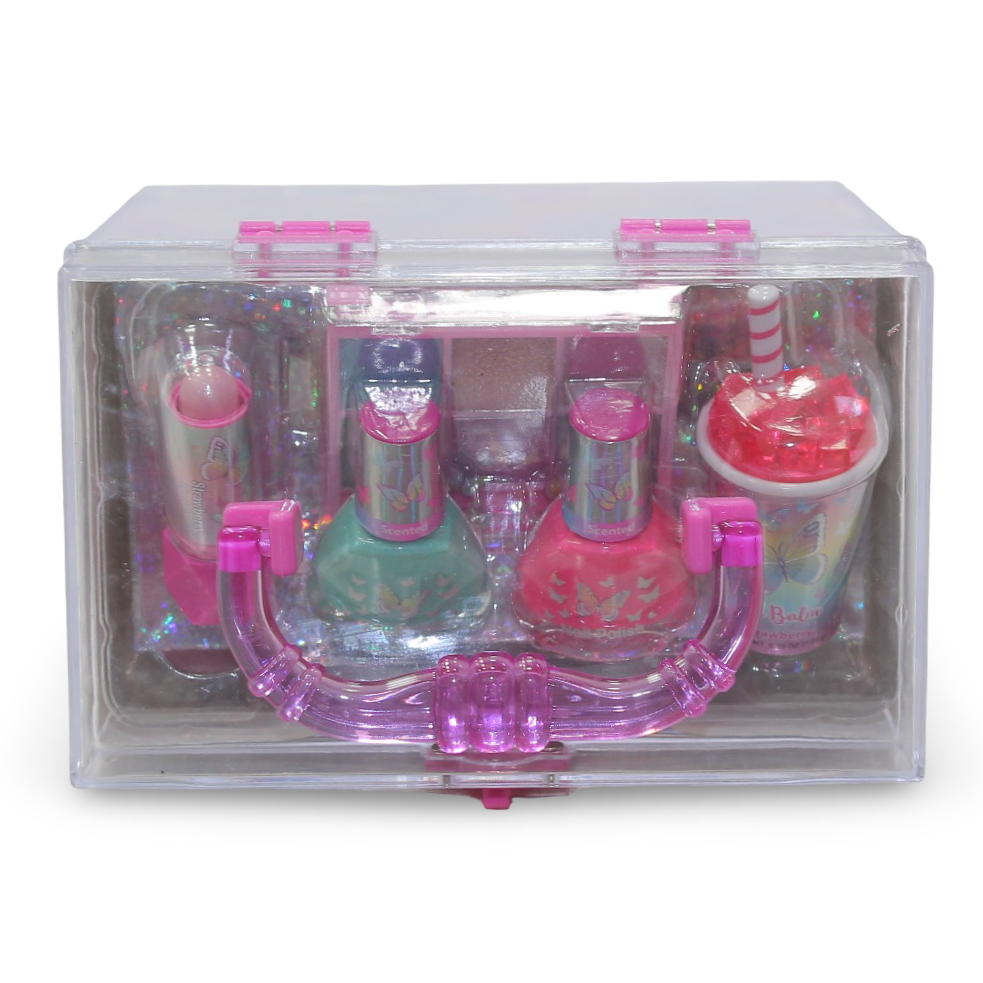 Hot Focus Carryall Cosmetic Case – Multicolor with Butterfly Design