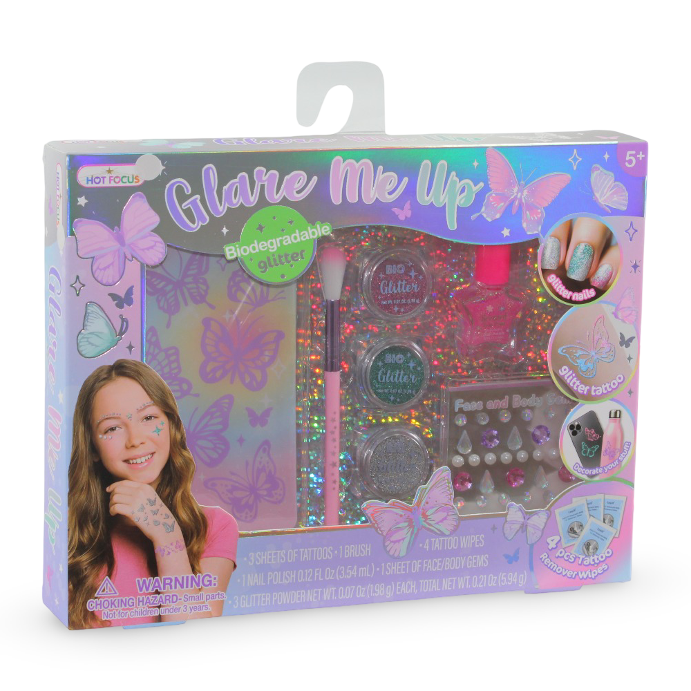 Glitter Makeup Butterfly Nail Fashion Set (Biodegradable Glitter)