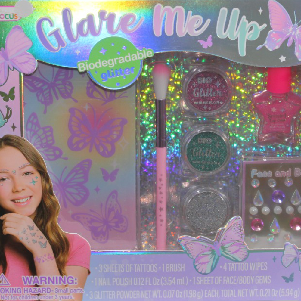 Glitter Makeup Butterfly Nail Fashion Set (Biodegradable Glitter)