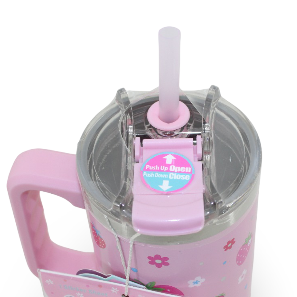 Hot Focus Insulated Unique Tumbler with Strawberry Stickers