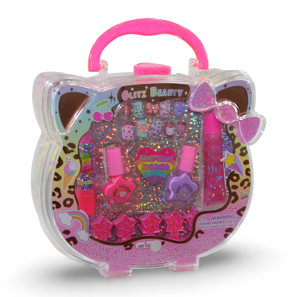 Hot Focus Glitz Beauty Leopard-Shaped Water-Based Nail Polish Set