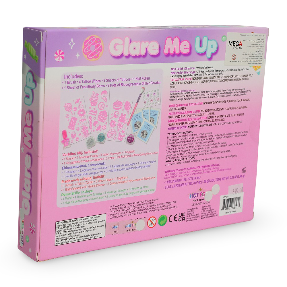 Hot Focus Glitter Sweet Beauty & Nail Fashion Set