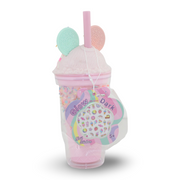 Hot Focus Pink Ice Cream-Shaped Flask with Glow-in-the-Dark Stick-On Earrings