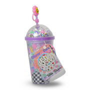 Hot Focus Purple Flask with Straw + Glow-in-the-Dark Tattoo Stickers