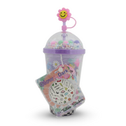 Hot Focus Purple Flask with Straw + Glow-in-the-Dark Tattoo Stickers