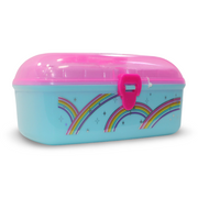 Hot Focus Nail Accessories & Make-up Storage Case – Blue & Pink with Rainbow Design