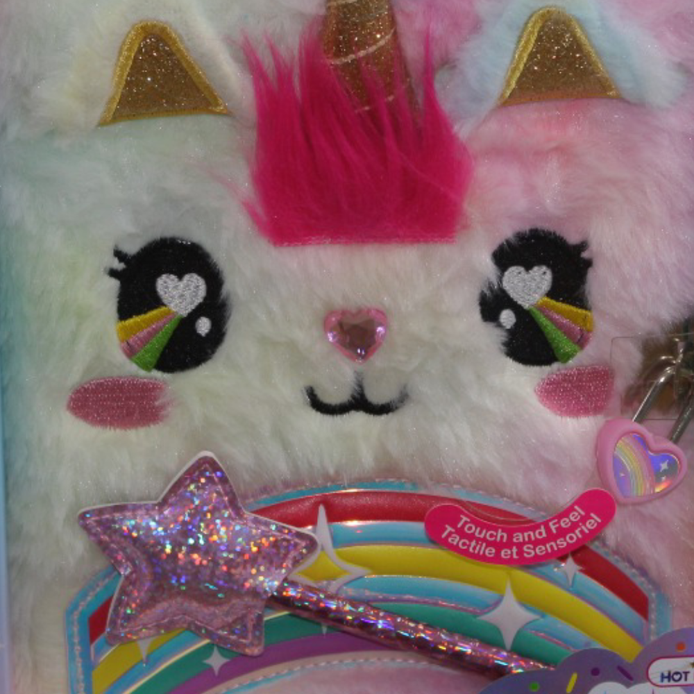 Hot Focus Light-Up Fuzzy Diary – Unicorn Design