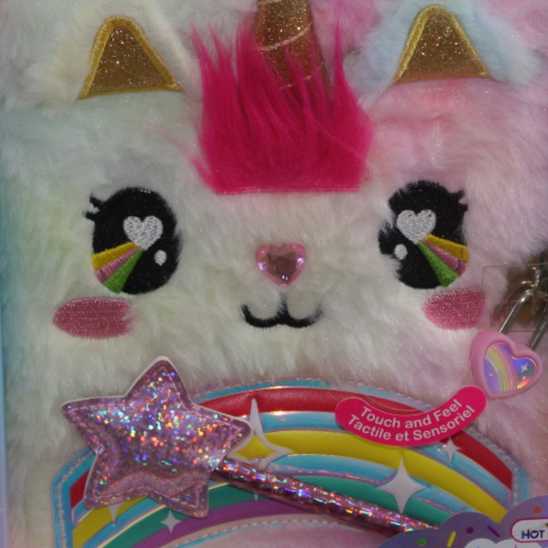 Hot Focus Light-Up Fuzzy Diary – Unicorn Design