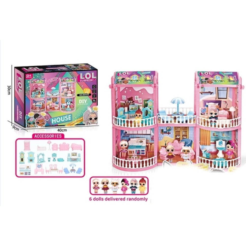 LOL Surprise Dollhouse Playset – 133-Piece DIY Castle Building Set