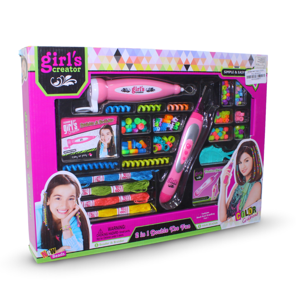 Girl's Creator 2-in-1 Double The Fun Hair Beader and Braider Set