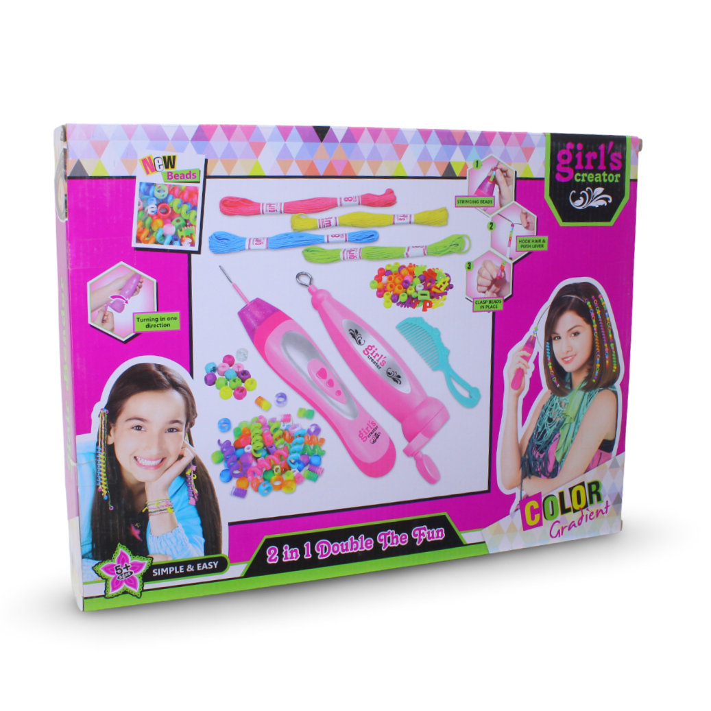 Girl's Creator 2-in-1 Double The Fun Hair Beader and Braider Set