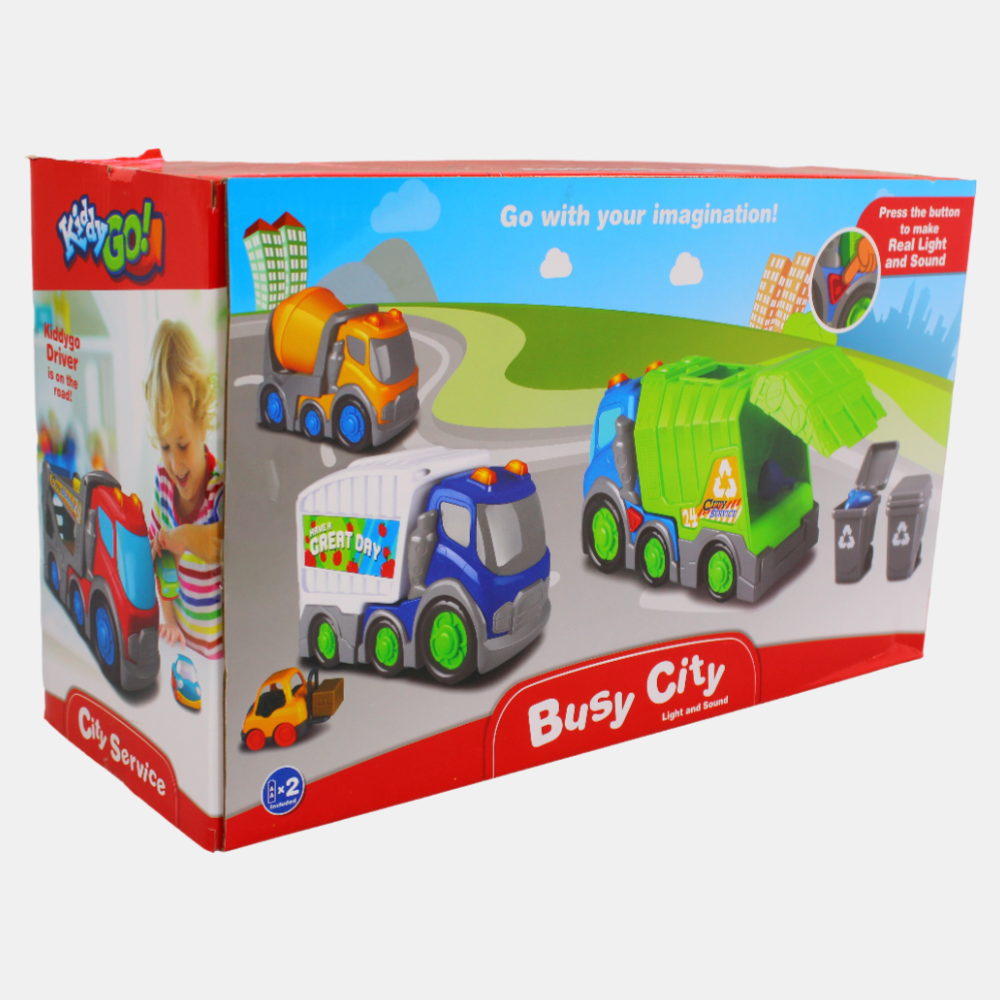 DHTS10358J\City Service 31Cm Slip Car With Light And Sound