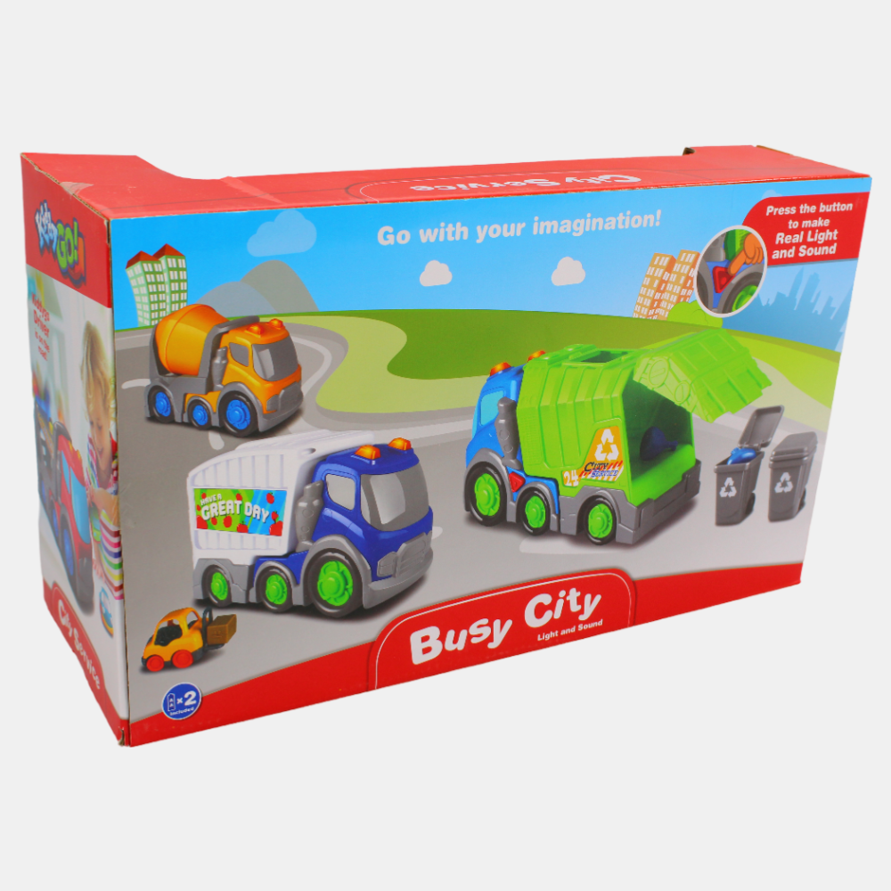 DHTS10361J\City Service 31Cm Slip Car With Light And Sound