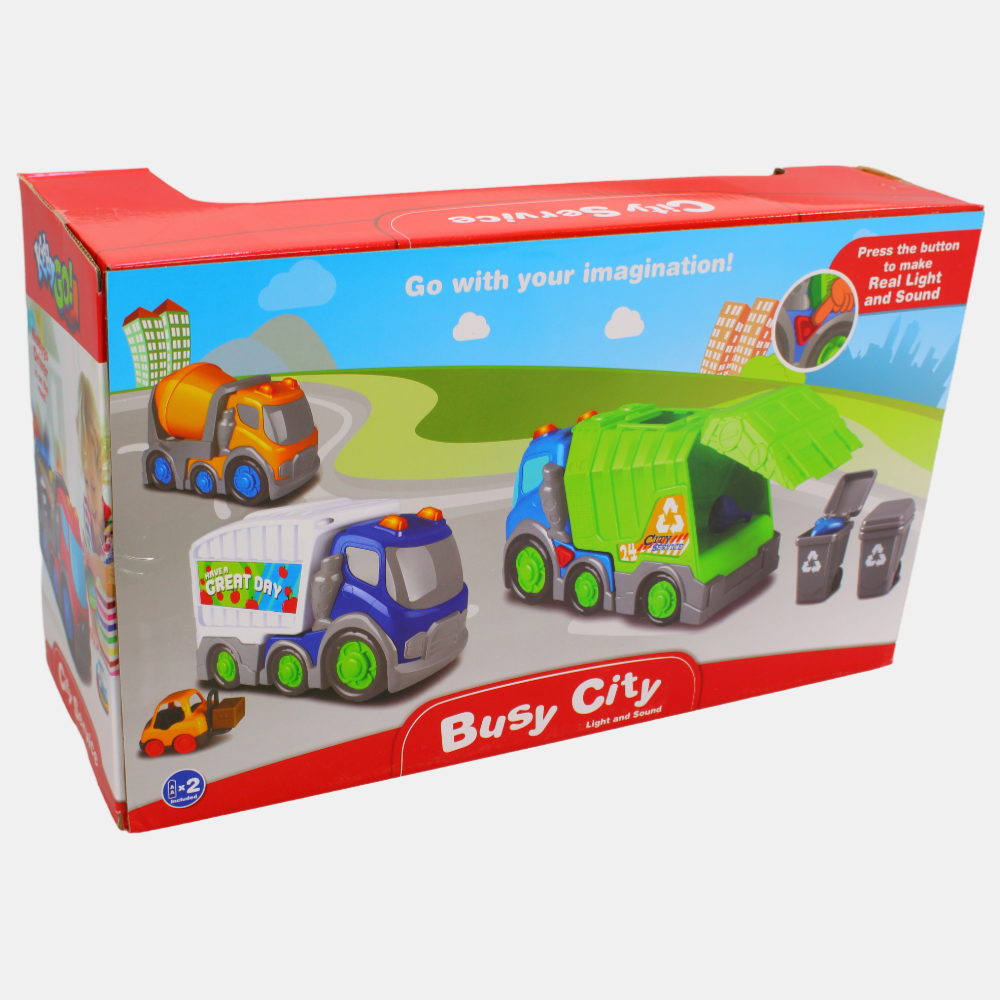 DHTS10363J\City Service 31Cm Slip Car With Light And Sound