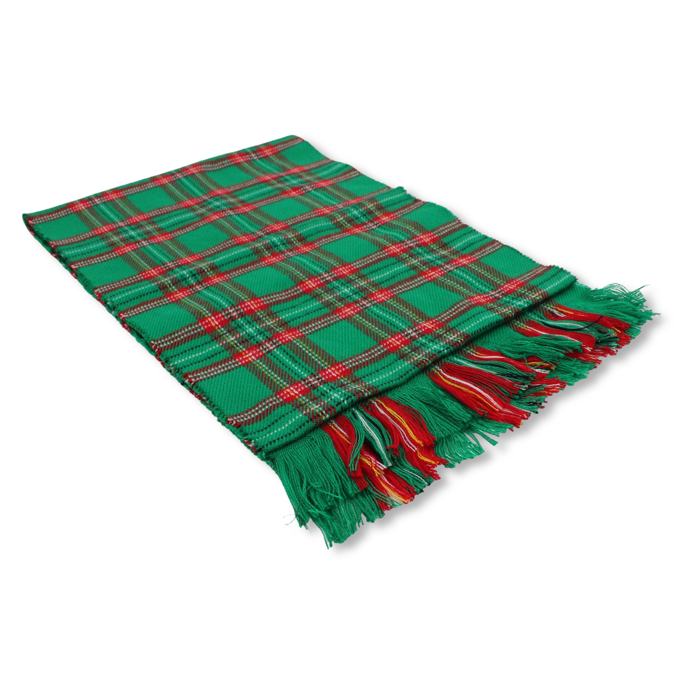 Unisex Checkered Winter Scarf – Green
