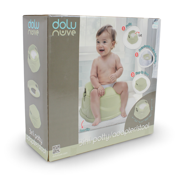 Dolu Nuve 3-in-1 Potty, Toilet Adapter & Step Stool – Green