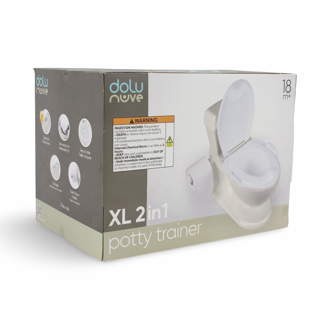 Dolu Nuve XL 2-in-1 Educational Potty Trainer – White