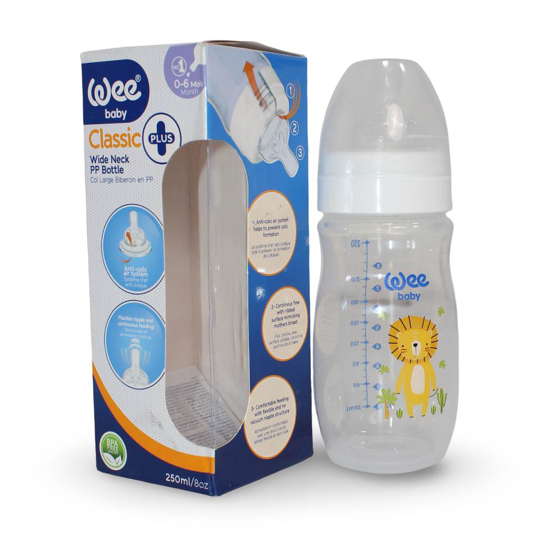Wee Baby Classic Plus Wide Neck PP Bottle – 250ml - Baby Essentials