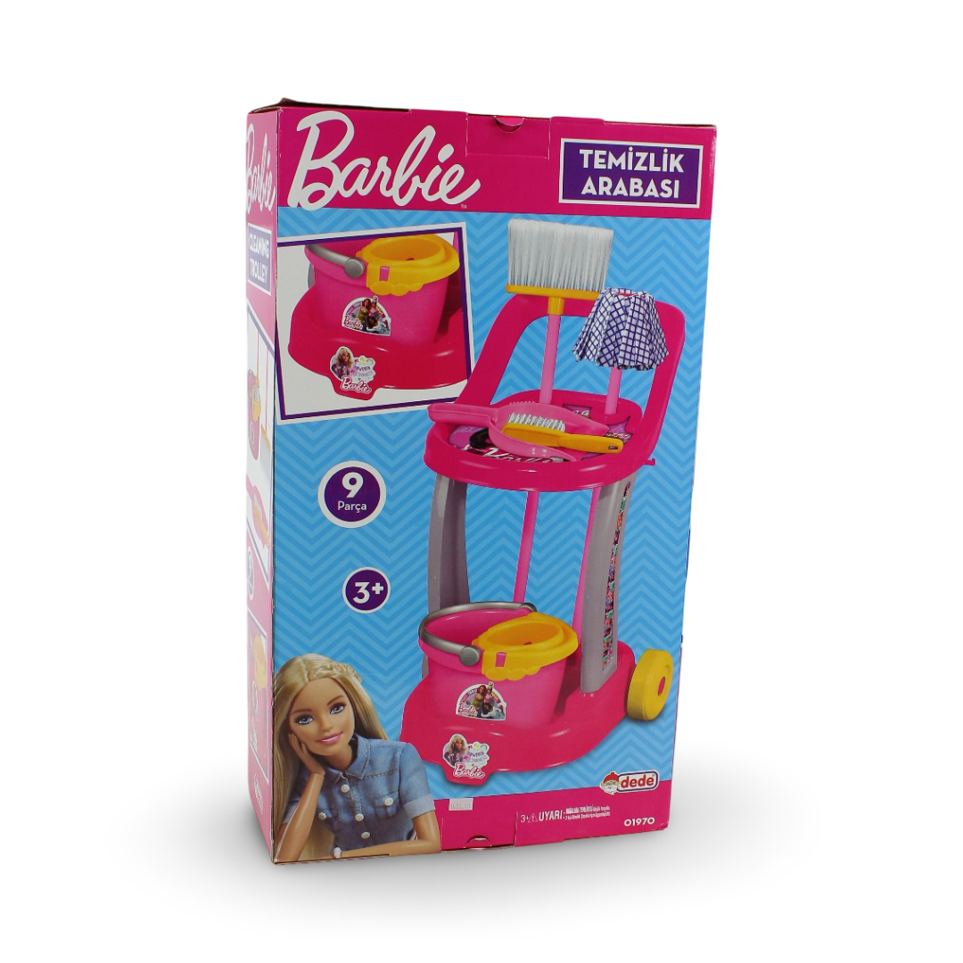 Barbie Cleaning Trolley Play Set – Pink