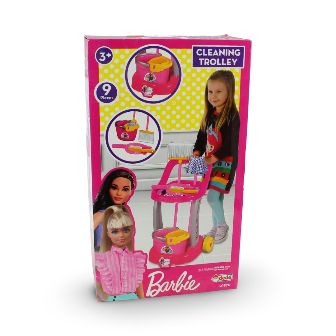 Barbie Cleaning Trolley Play Set – Pink