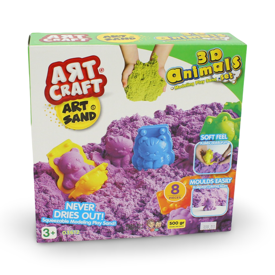 Art Craft 3D Animals Sand Dough Set – 500g