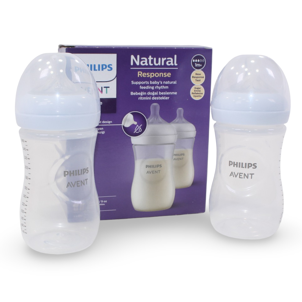 Pack of 2 - Avent Natural Bottle Response (1M+) 260ml