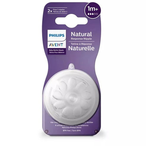 Philips Avent Natural Response Nipple Flow 3 (1M+) – 2 Pack