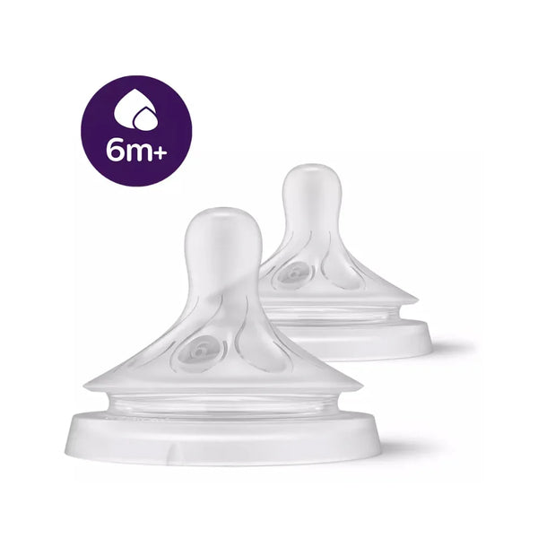 Pack of 2 - Philips  Avent Natural Response Nipple Flow 6 Thick Feed (6M+)