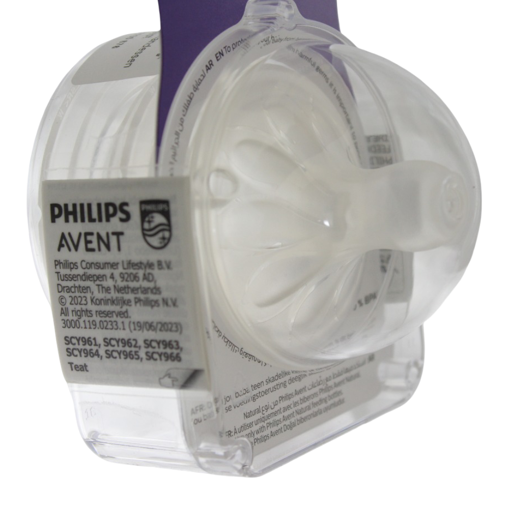 Pack of 2 - Philips  Avent Natural Response Nipple Flow 6 Thick Feed (6M+)
