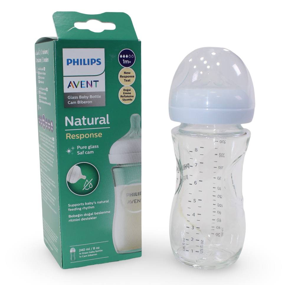 1 Pack - Philips Avent Natural Bottle Glass Response (1M+) 240ml
