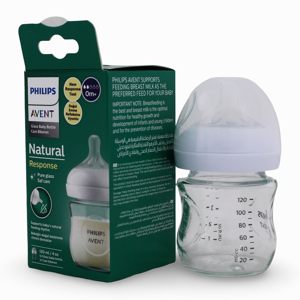 1 Pack - Philips Avent Natural Bottle Glass Response (0M+) 120ml