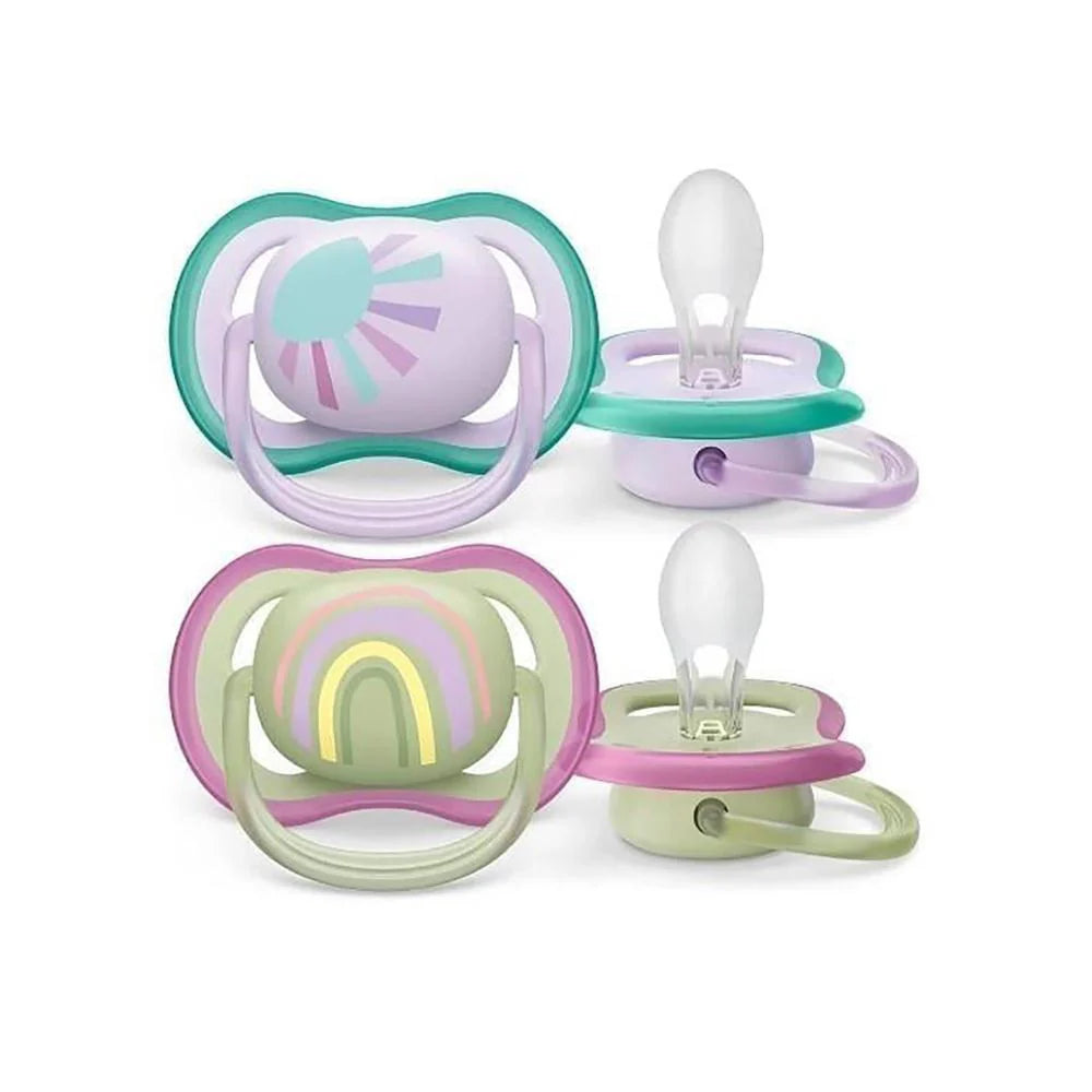 Philips Avent Ultra Air Pacifiers Sun & Rainbow (0-6m) – 2 Pcs