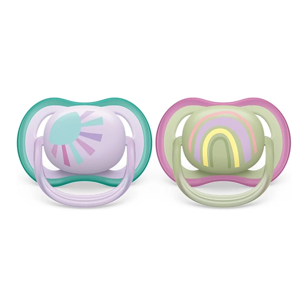 Philips Avent Ultra Air Pacifiers Sun & Rainbow (0-6m) – 2 Pcs