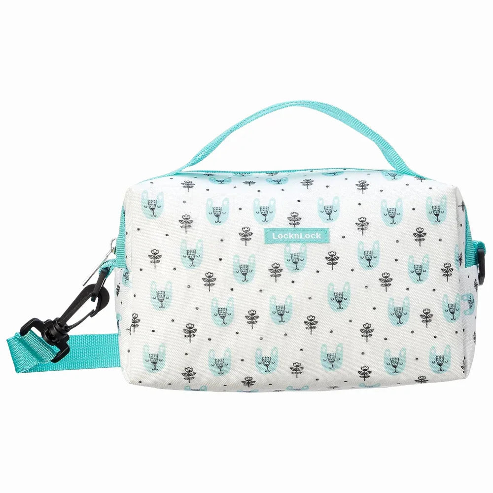 Lock 'n Lock Lunch Box with a Lunch Bag – White & Mint 800ml