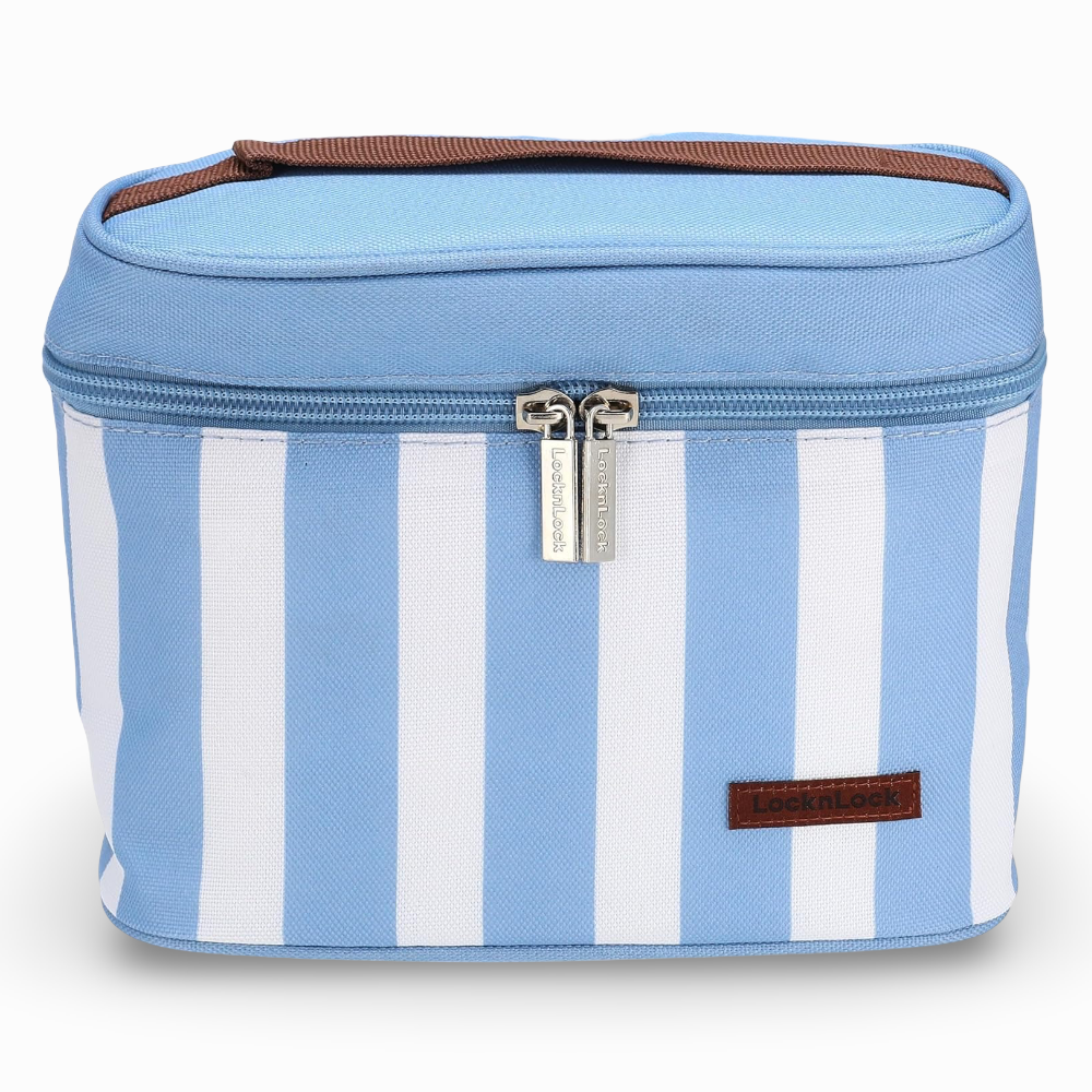 Lock n' Lock Lunch Box with a Lunch Bag – White & Blue
