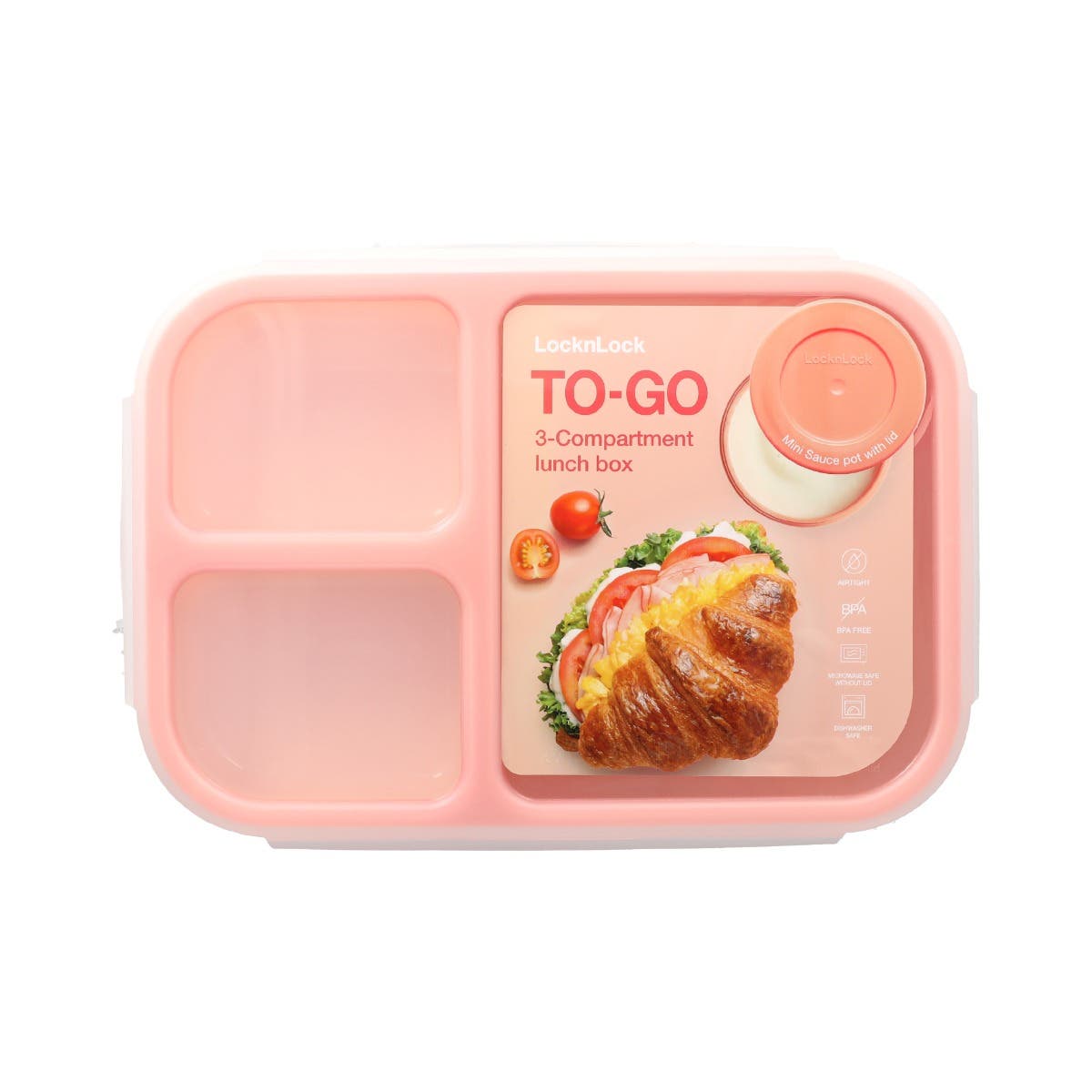Divided Lunchbox – 980ml (Pink)