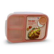 Lock n' Lock To-Go 3-Compartment Lunch Box 1.5L – Pink - School