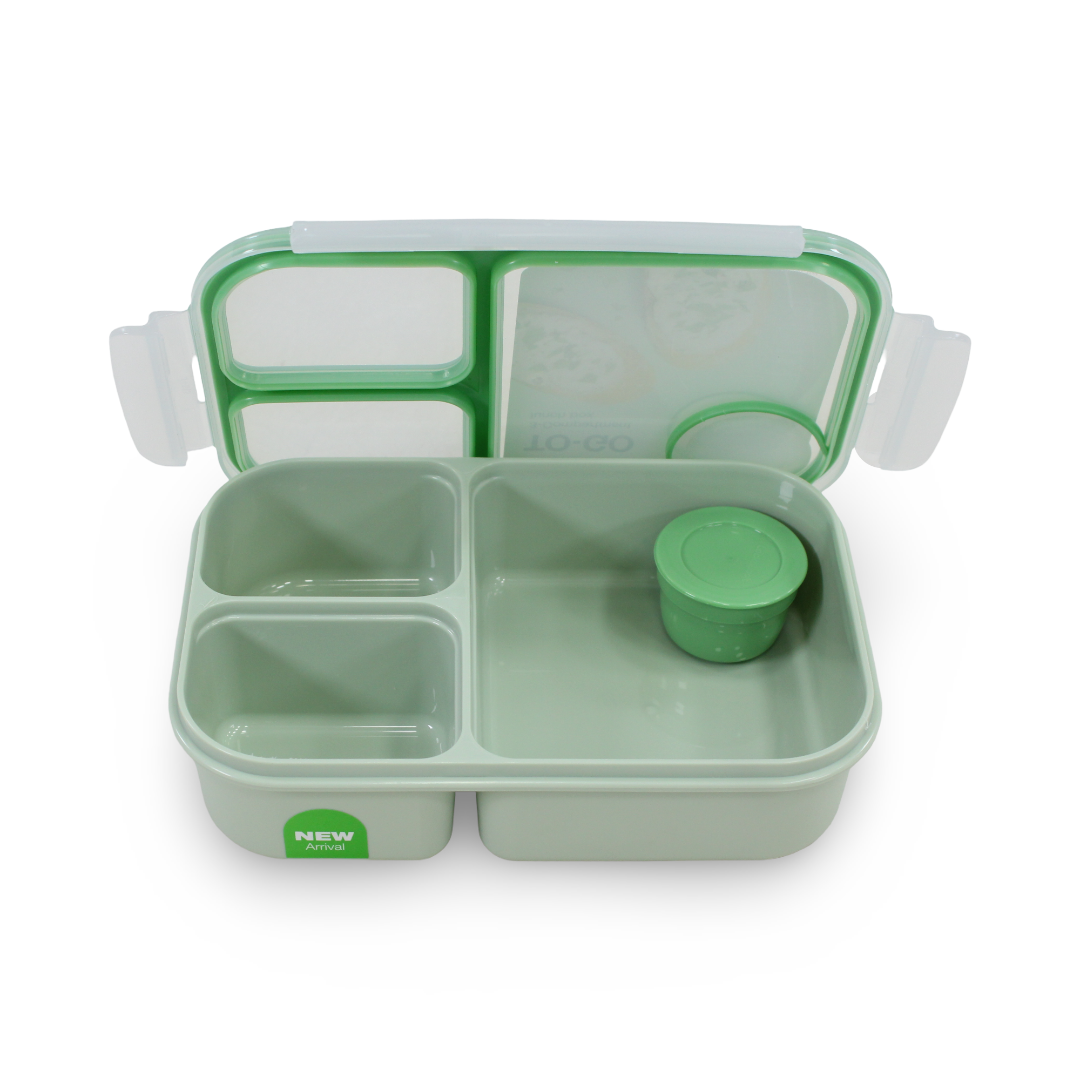Lock n' Lock To-Go 3-Compartment Lunch Box 980ml – Mint