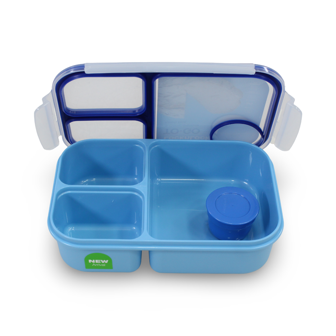 Lock n' Lock To-Go 3-Compartment Lunch Box 980ml – Blue