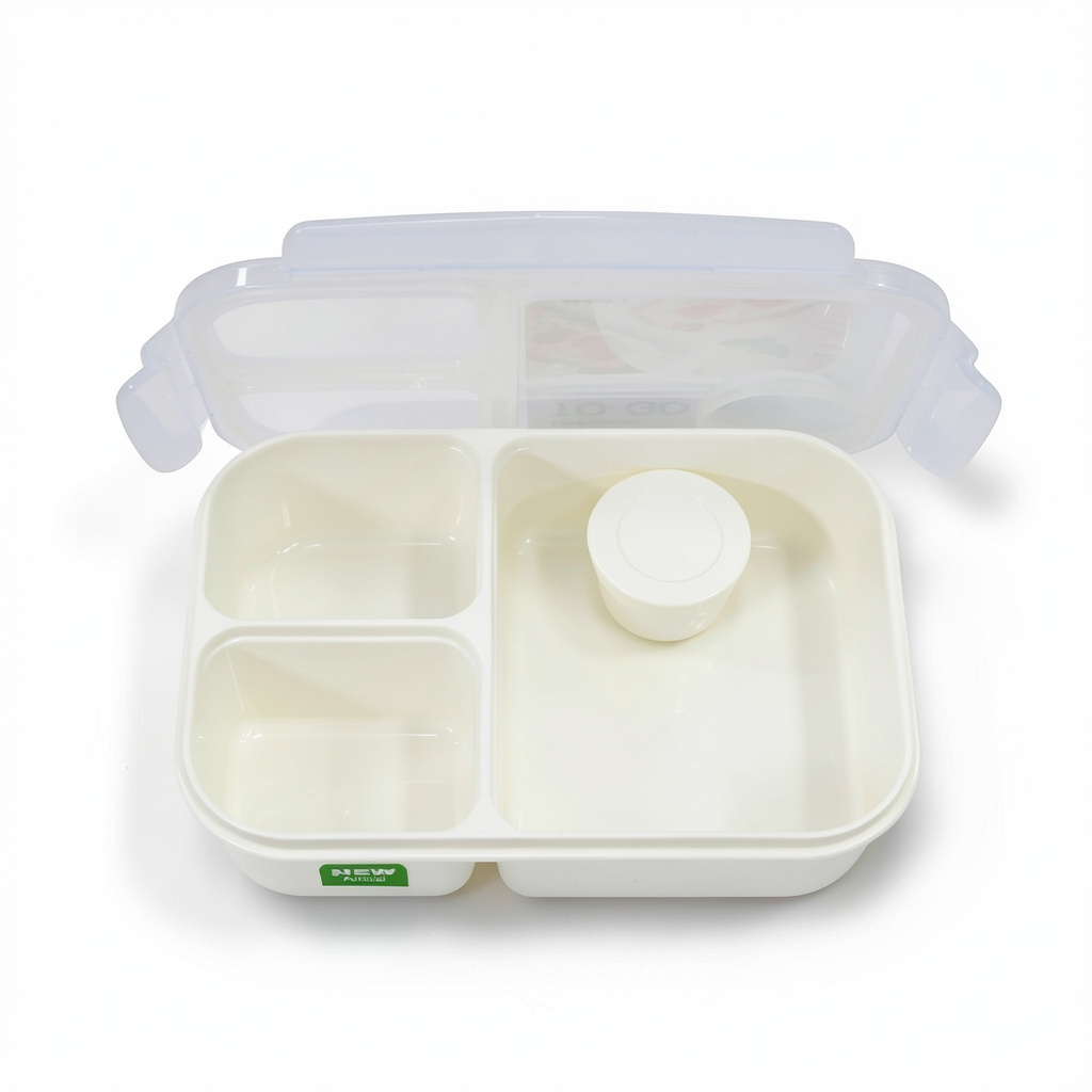 Lock n' Lock To-Go 3-Compartment Lunch Box 980ml – White