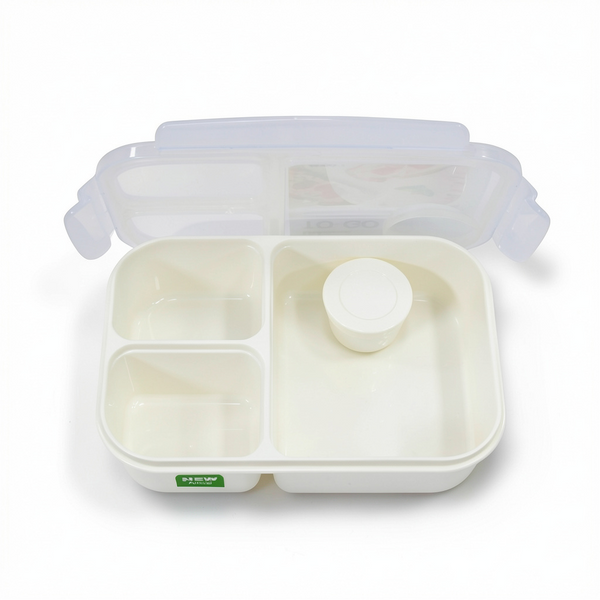 Lock n' Lock To-Go 3-Compartment Lunch Box 980ml – White