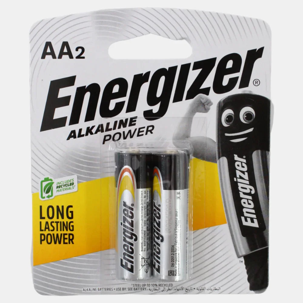 Energizer Power AA Alkaline Batteries - Pack of 2 (1.5V) - Toys