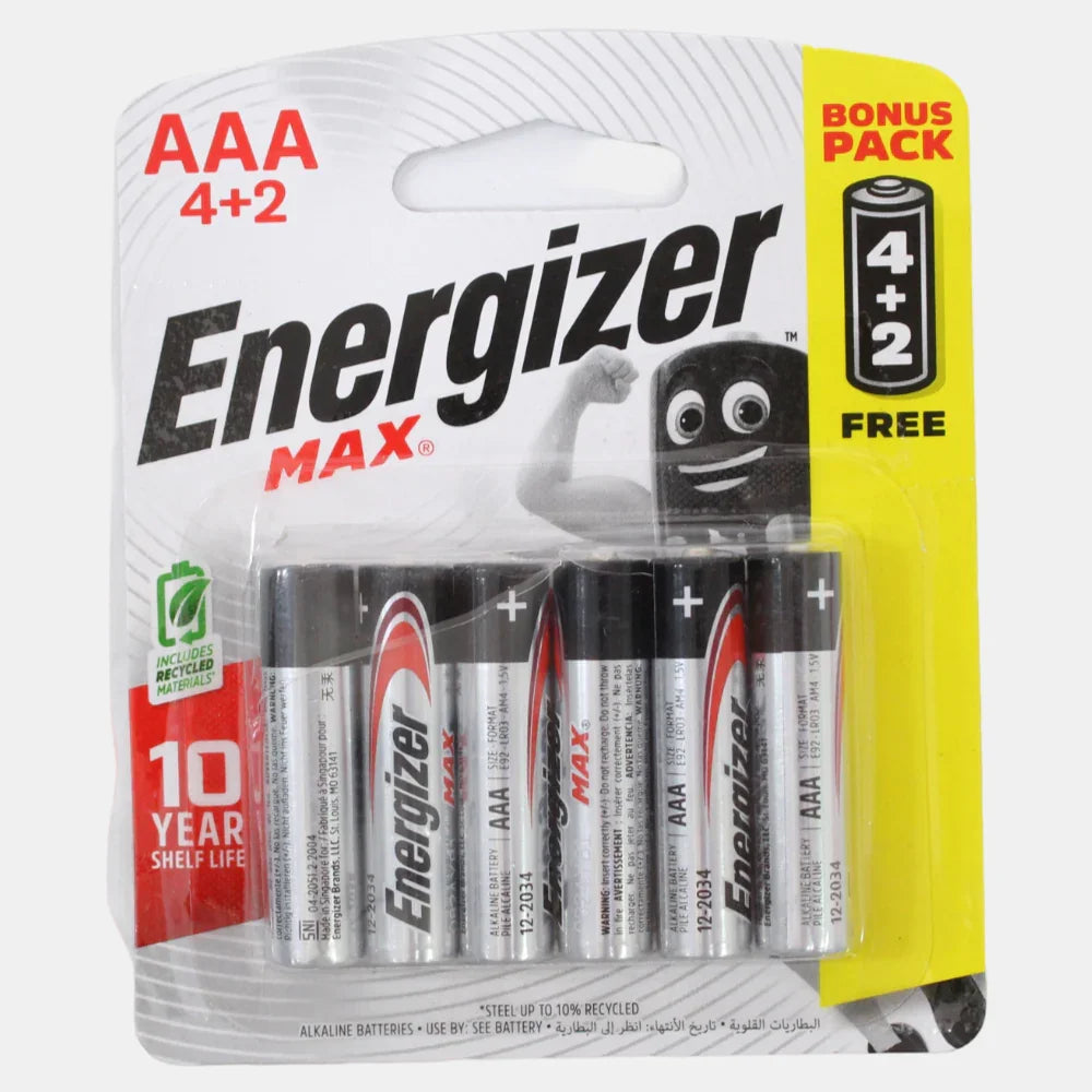 Energizer MAX AAA Batteries - Pack of 6 (1.5V) - Toys
