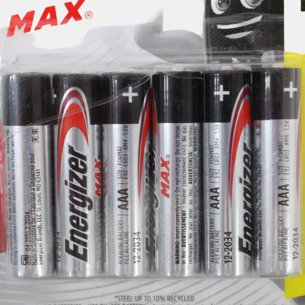Energizer MAX AAA Batteries - Pack of 6 (1.5V)