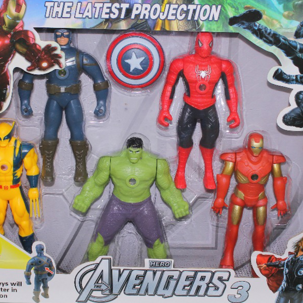 Superhero Projection Action Figure Set with Multiple Characters
