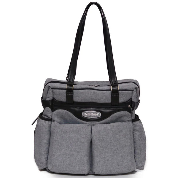 Petit Bebe Baby Diaper Bag Premium – Grey & Black