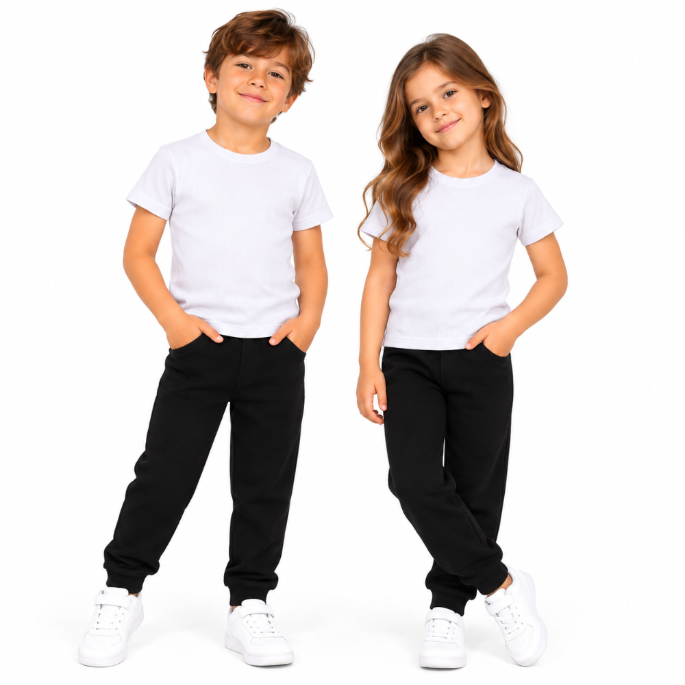 Pack of 2 – Unisex Ribbed Thermal Pants Black
