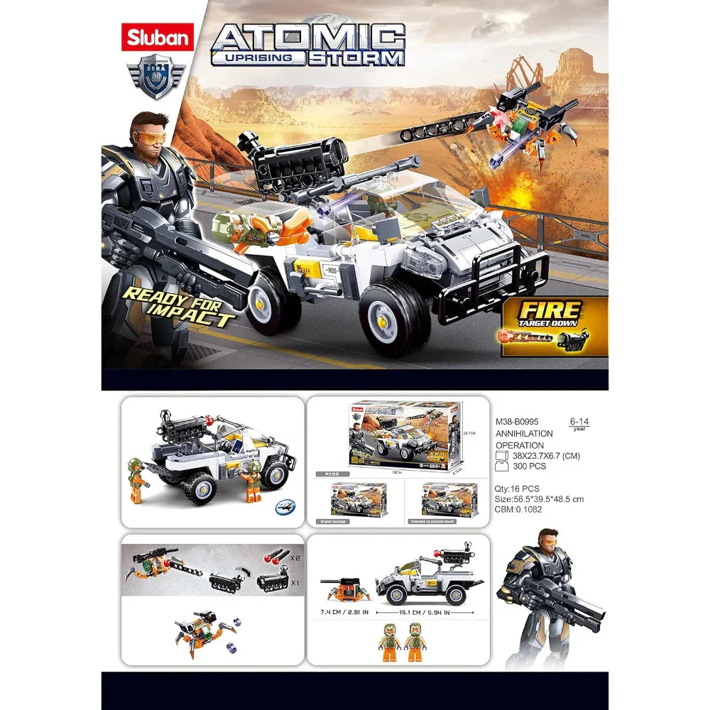 Sluban Atomic Fire Rain Storm Annihilation Operation Building Blocks Set - 300 Pcs