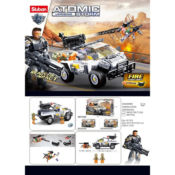 Sluban Atomic Fire Rain Storm Annihilation Operation Building Blocks Set - 300 Pcs